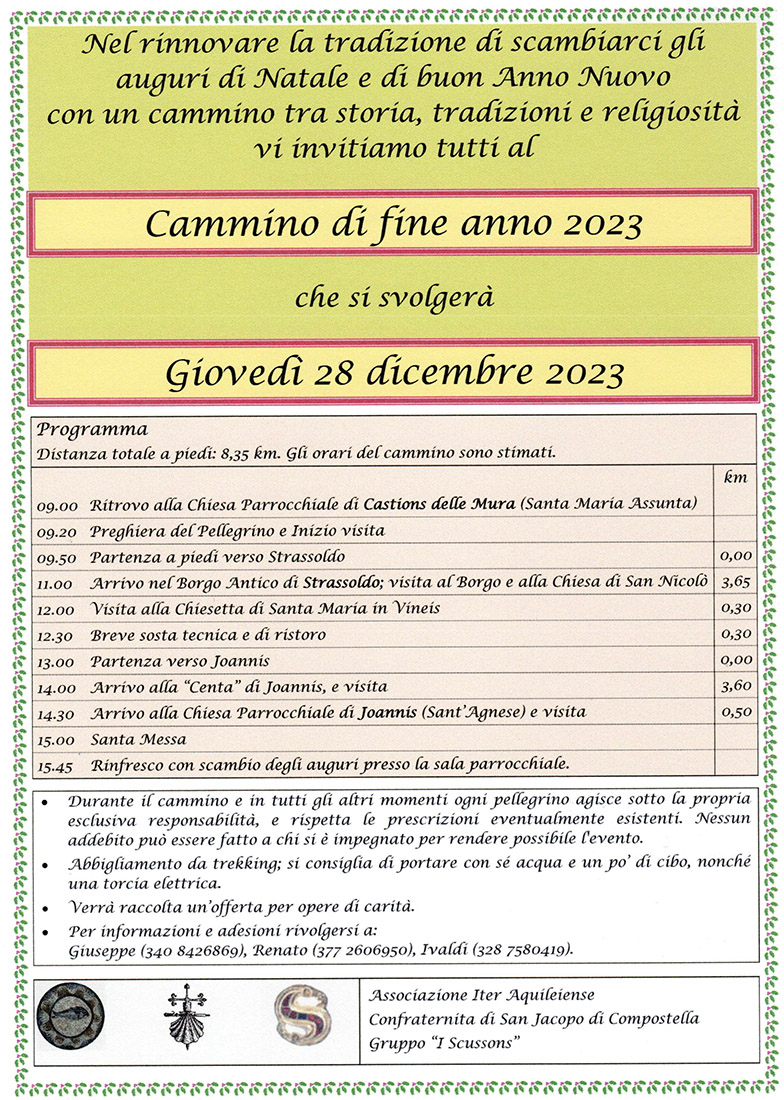 Locandina cammino di fine anno 2023