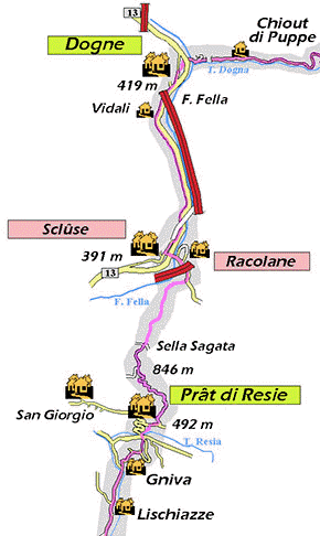 Cartina generale dell'ottava tappa